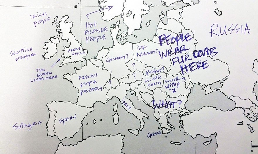 Ko amerikāņi dara, kad viņiem tukšā kartē jāiezīmē Latvija