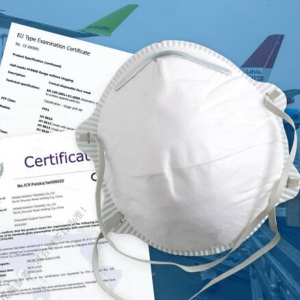 Закупленные Латвией маски из Китая вызывают вопросы: сертификат отозван, маркировка не совпадает