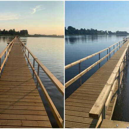 Pastaigu mīļotājiem atvērts jaunais pontonu tilts Ludzā