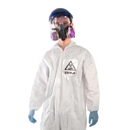 Ebolas uzliesmojums: uzņēmēji cer nopelnīt ar Ebolas vīrusa aizsargtērpiem helovīnam