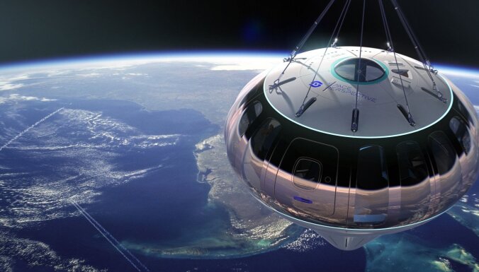 Foto: Kā izskatās 'Space Perspective' kapsulā, ar kuru atpūtnieki var doties stratosfērā
