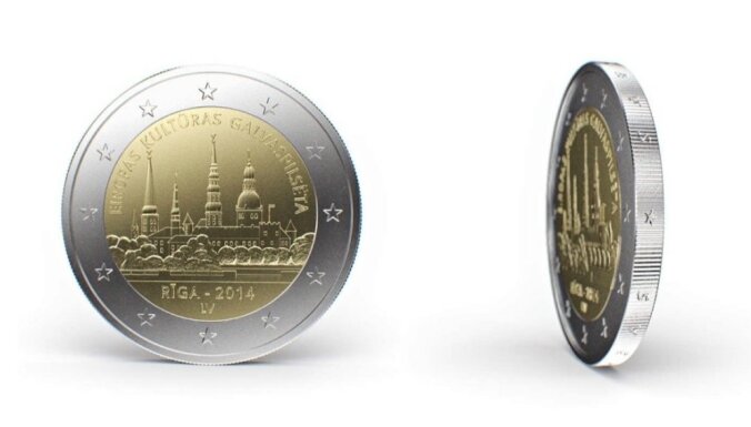 Esplanādē prezentēs Eiropas kultūras galvaspilsētai Rīgai veltīto divu eiro monētu