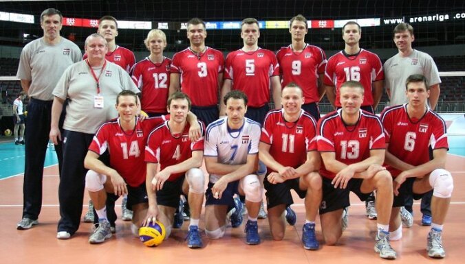 Latvijas vīriešu volejbola izlase uzvar Ungāriju EČ kvalifikācijas turnīra spēlē