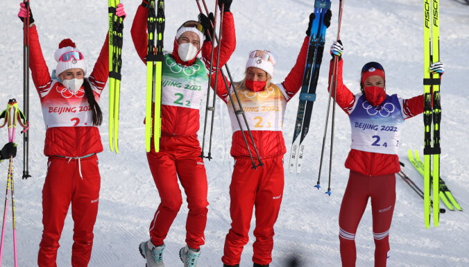 Российские лыжницы стали чемпионками в эстафете, Эйдука столкнулась с норвежкой
