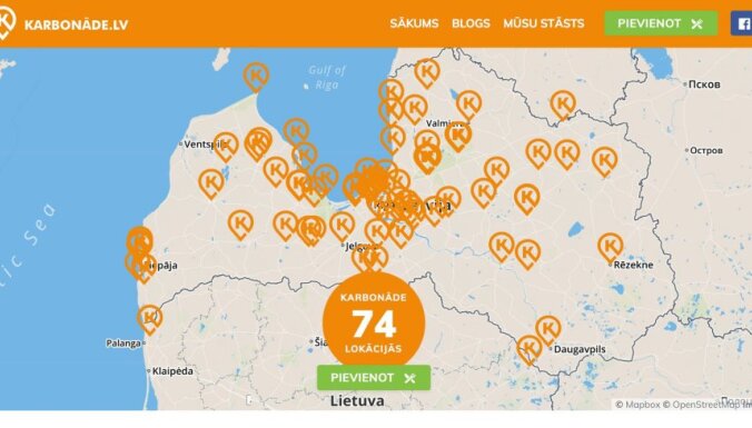 Izveidota mājaslapa ar Latvijas labāko karbonāžu vietu karti