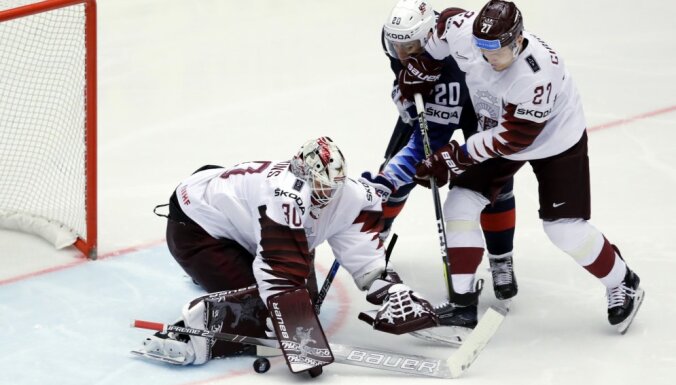 Сборная Латвии заработала одно очко в матче с американскими звездами НХЛ