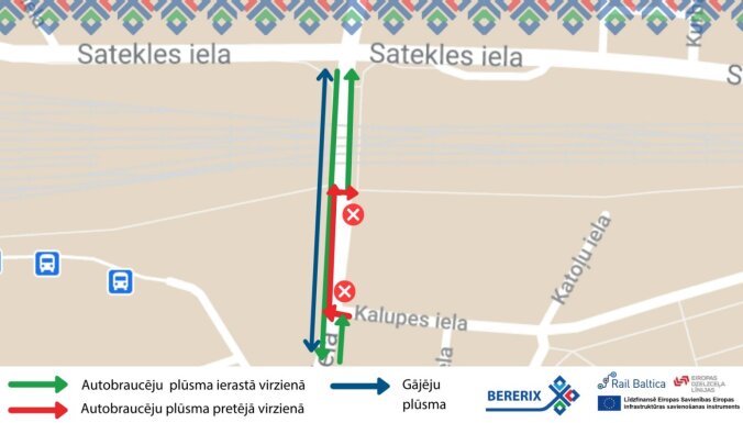 Construction of 'Rail Baltica' begins on the section of Lāčplēša Street near the Central Station