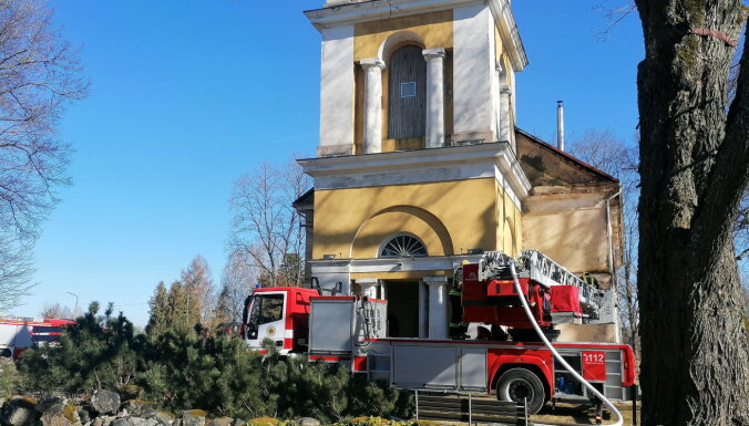 В Балдонской церкви загорелся дымоход