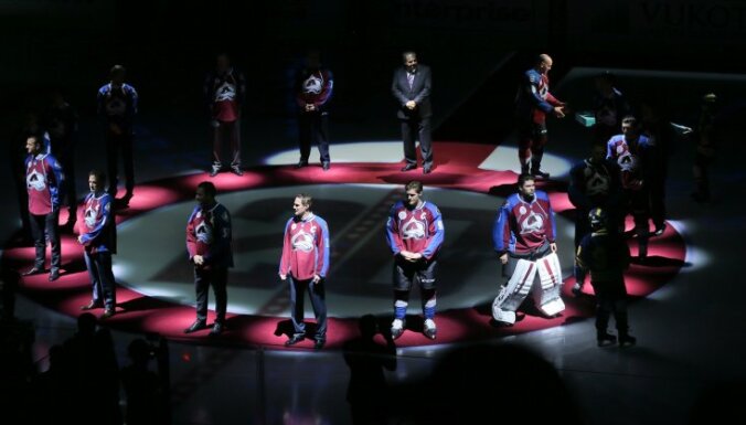 Members of the Colorado Avalanche 20th Anniversary Team