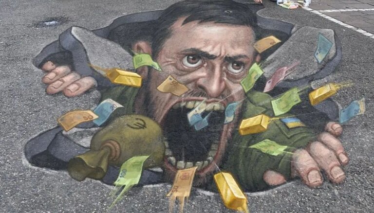 Правда ли, что в Париже появилось граффити с Зеленским в образе черной дыры, всасывающей деньги?