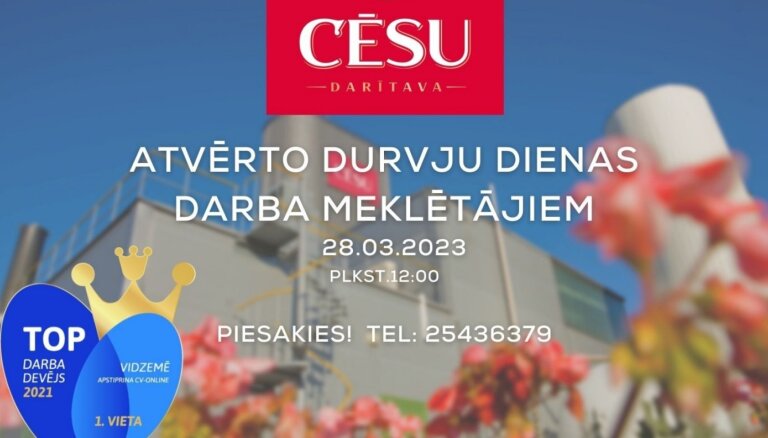 Nepārtrauktas izaugsmes dzinējs jebkur Latvijā. Darbs AS 'Cēsu alus'