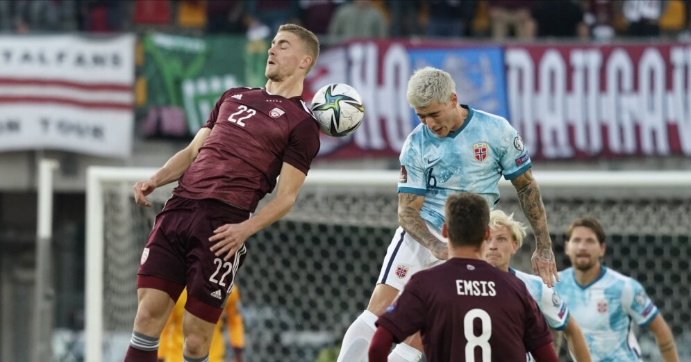 Latvian footballers are visiting Norway in the penultimate match of the PK qualification