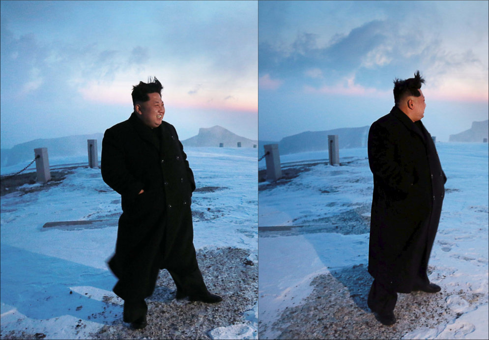 Ким Чен Ын покорил самую высокую гору КНДР в пальто и кожаных туфлях